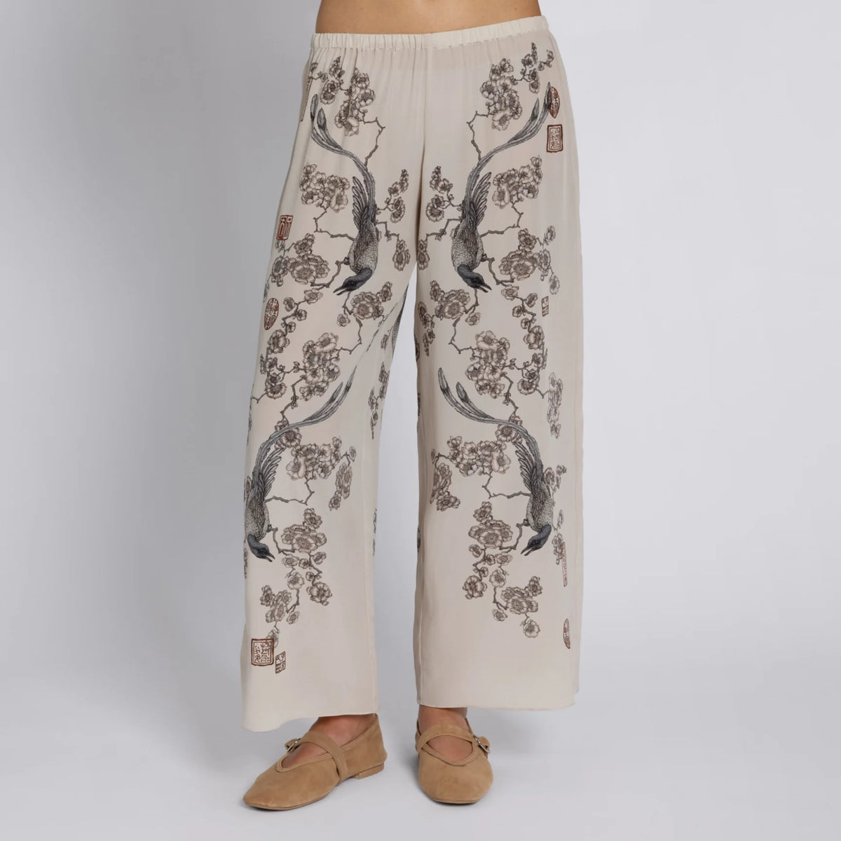 SABINA SAVAGE Zouyu, Cry The Deer Silk Simple Trousers