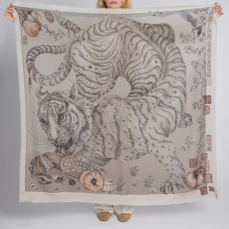 SABINA SAVAGE Zouyu, Cry The Deer Wool Scarf