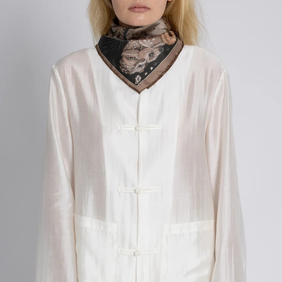 SABINA SAVAGE Zouyu, Cry The Deer Silk Scarf