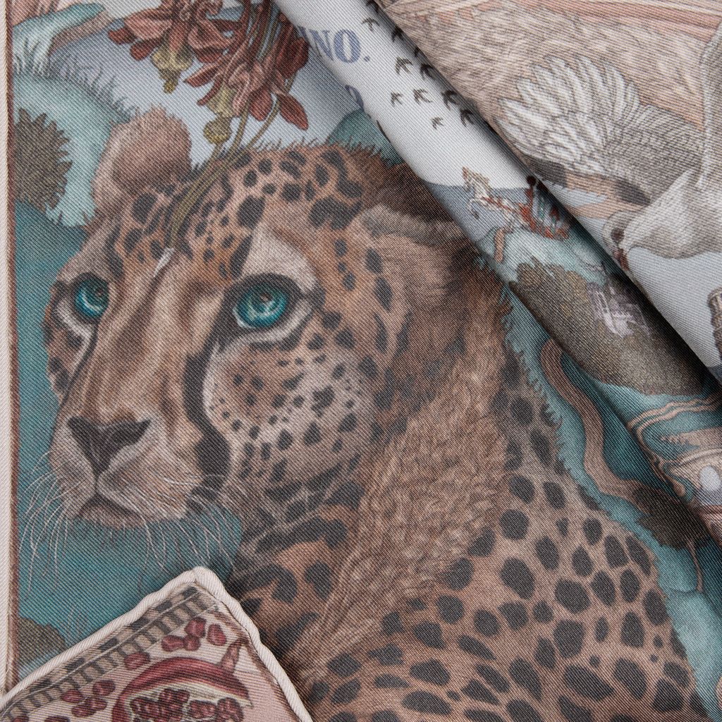 SABINA SAVAGE The Medici Cheetah Silk Scarf