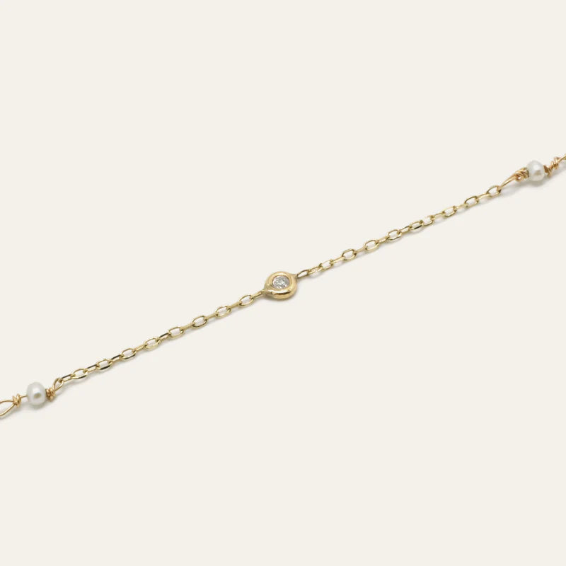 GJENMI Pearl Diamond Bracelet