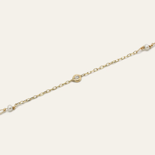 GJENMI Pearl Diamond Bracelet