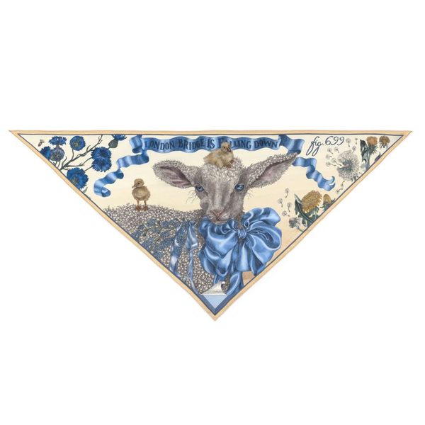 SABINA SAVAGE London Bridge Is Falling Down Triangular Silk Scarf